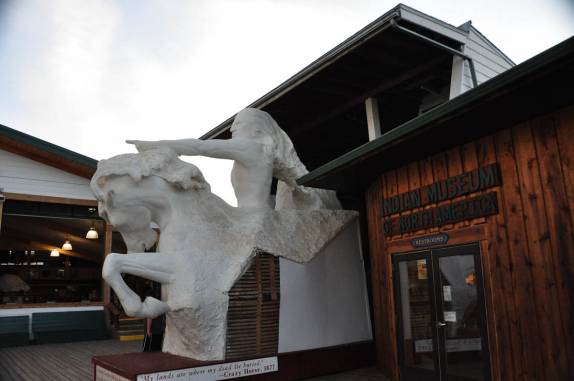 Modelo de como deverá ficar o monumento  Crazy Horse, na região das Black Hills, em South Dakota, nos Estados Unidos, quando estiver pronto